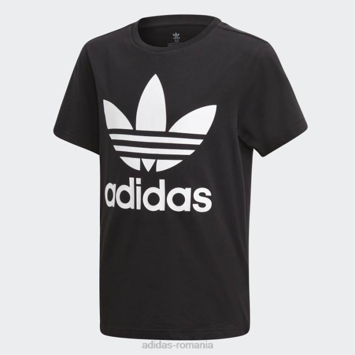 Adidas tricou cu trefoil negru copii alb negru 2JBN18448