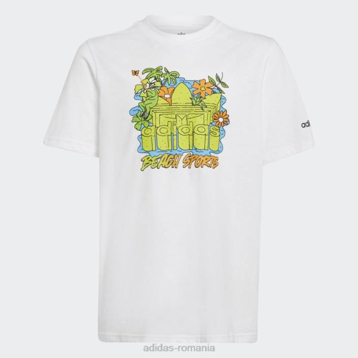 Adidas tricou de plajă cu grafic alb copii alb 2JBN18929