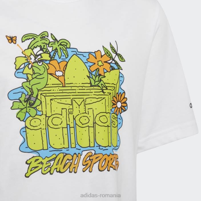 Adidas tricou de plajă cu grafic alb copii alb 2JBN18929