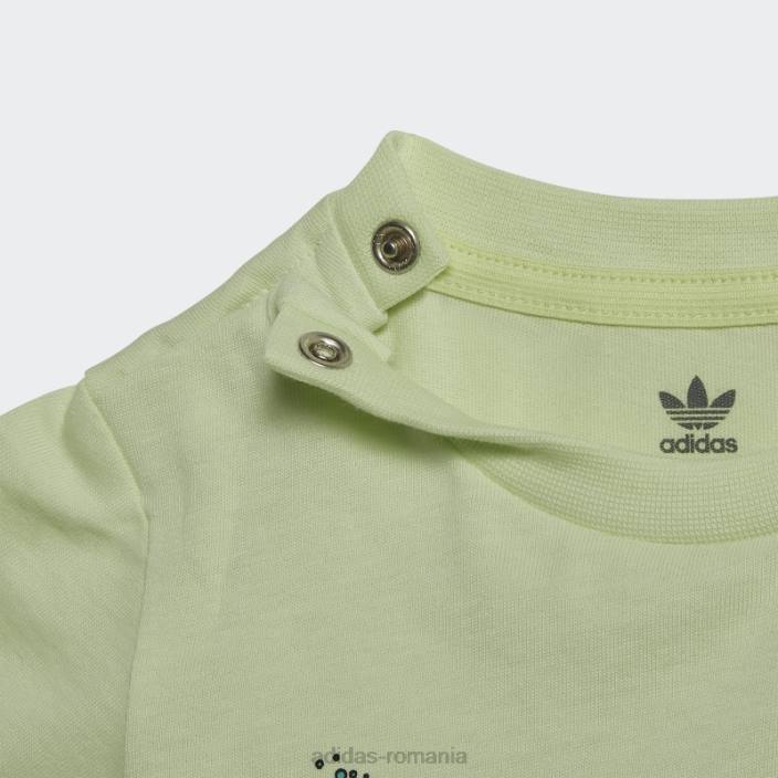 Adidas tricou de plajă cu grafic lime copii lămâie verde 2JBN18863