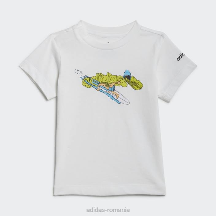 Adidas tricou de plajă cu grafic stoked alb adidas copii alb 2JBN18864