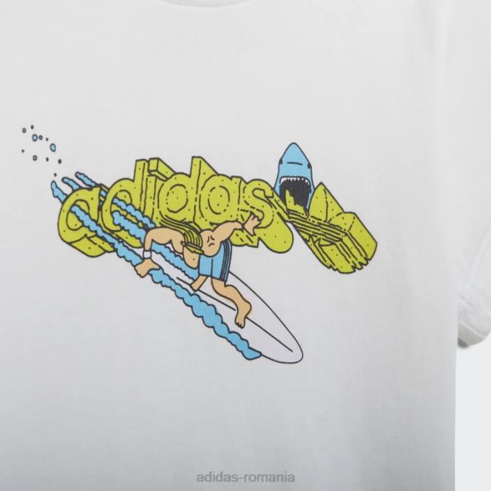 Adidas tricou de plajă cu grafic stoked alb adidas copii alb 2JBN18864