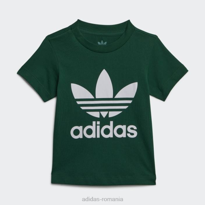 Adidas tricou elegant trefoil verde închis copii verde inchis 2JBN11743