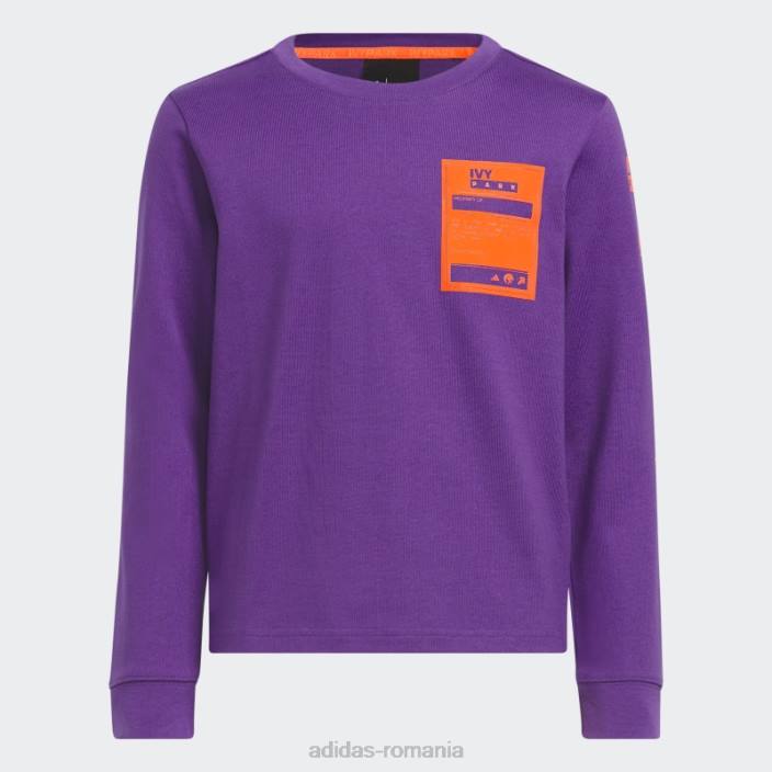 Adidas tricou grafic cu mânecă lungă moda violet copii Violet 2JBN3409