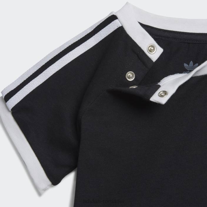 Adidas tricou negru cu 3 dungi adidas copii alb negru 2JBN18645