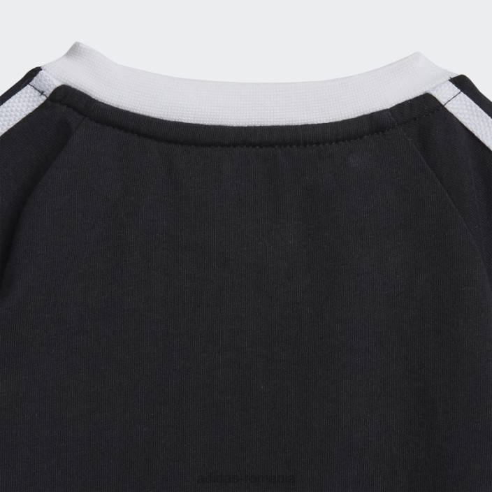Adidas tricou negru cu 3 dungi adidas copii alb negru 2JBN18645