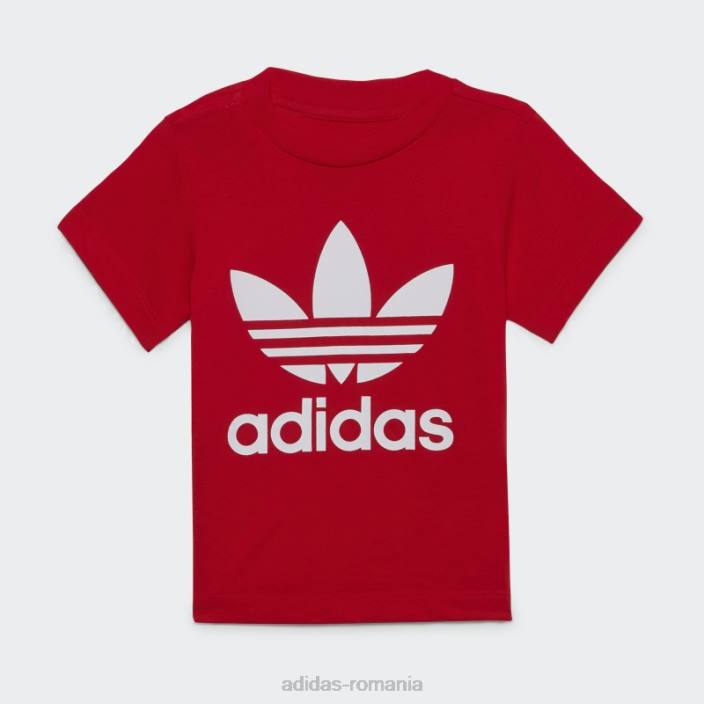 Adidas tricou roșu trifoil copii rosu alb 2JBN18958
