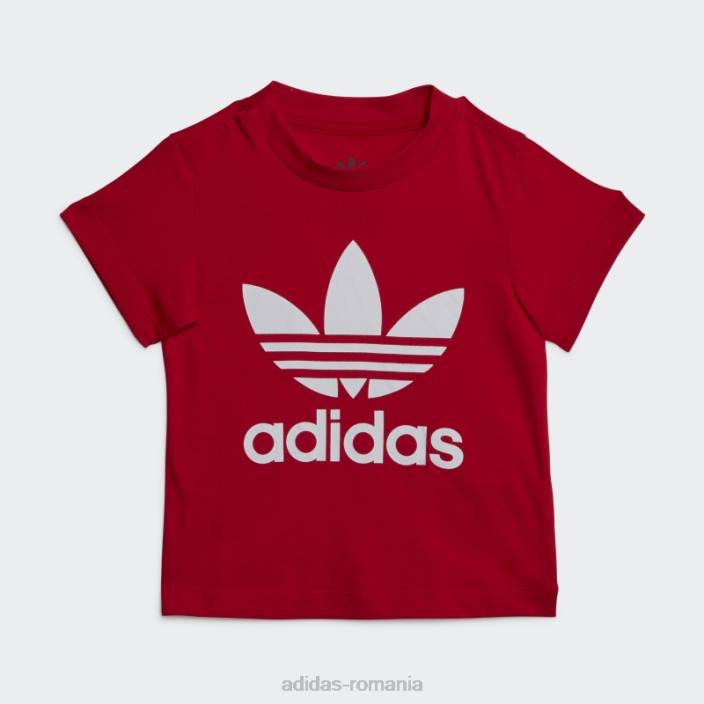 Adidas tricou stil trifoil stacojiu copii stacojiu 2JBN18427