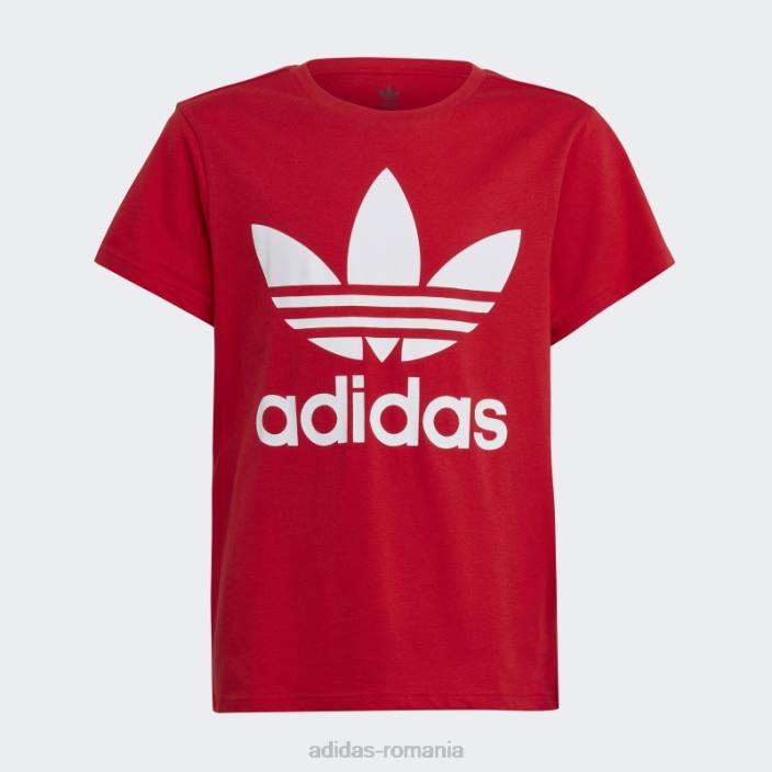 Adidas tricou trefoil de modă stacojiu copii stacojiu 2JBN18463
