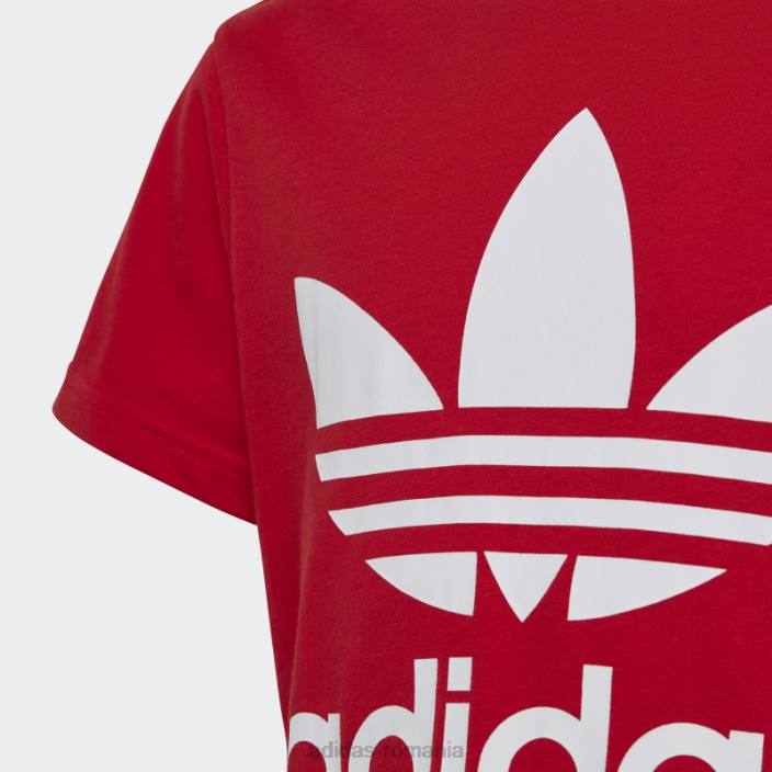 Adidas tricou trefoil de modă stacojiu copii stacojiu 2JBN18463