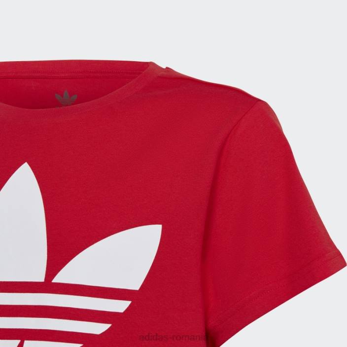 Adidas tricou trefoil de modă stacojiu copii stacojiu 2JBN18463
