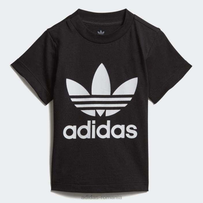Adidas tricou trefoil negru copii alb negru 2JBN18602