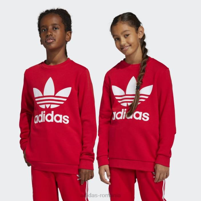 Adidas trifoil crew hanorac stacojiu adidas copii stacojiu 2JBN11712