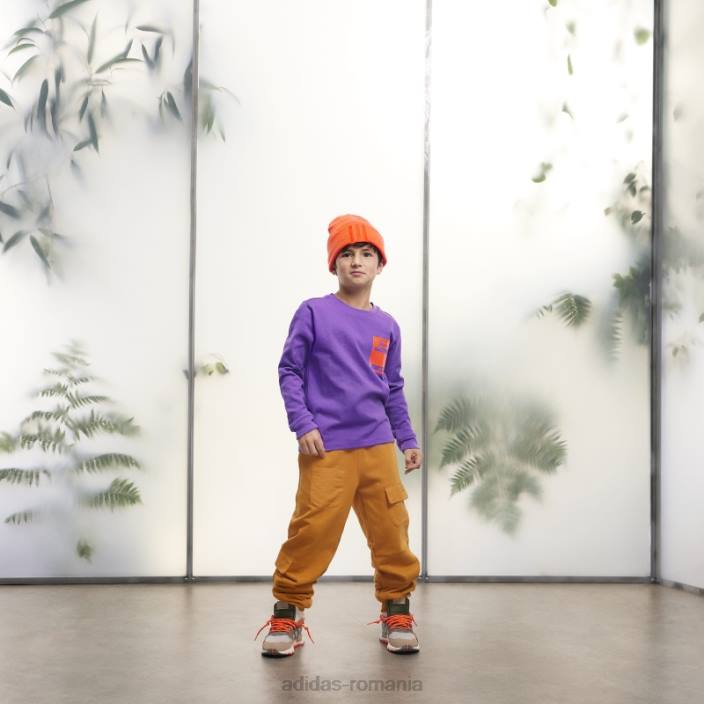 Adidas tricou grafic cu mânecă lungă violet copii Violet 2JBN19051