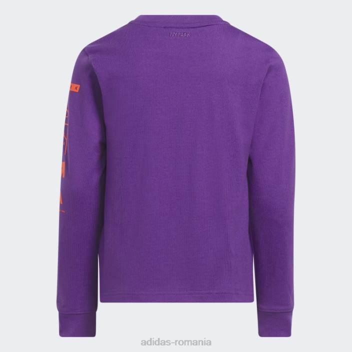 Adidas tricou grafic cu mânecă lungă violet copii Violet 2JBN19051