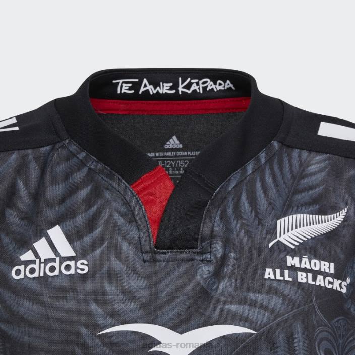 Adidas maori all blacks rugby replica home tricou negru copii negru/alb/stacojiu 2JBN18722