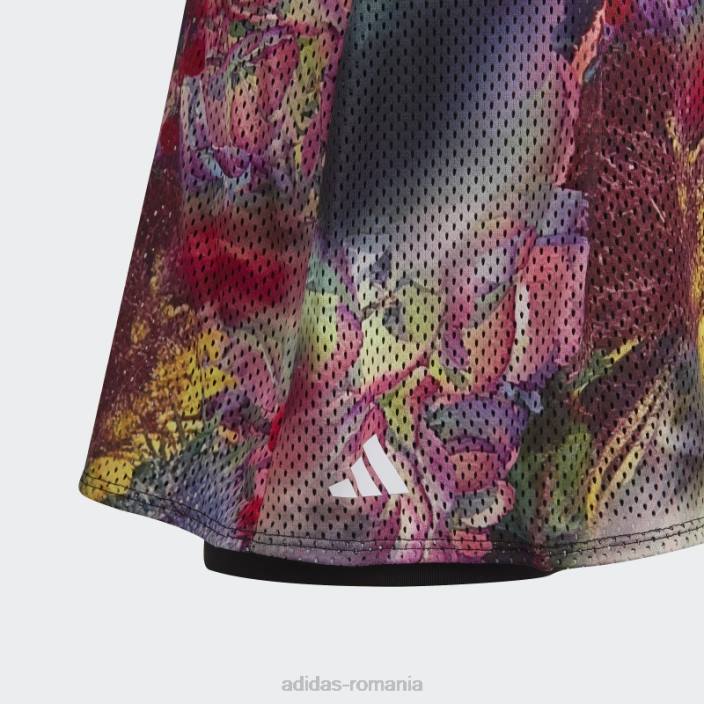 Adidas fustă de tenis elegantă melbourne neagră copii multicolor/negru 2JBN19197