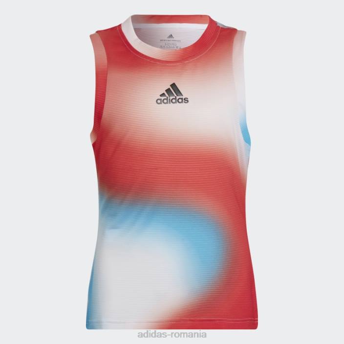 Adidas maiou alb de meci de tenis din Melbourne copii papură albă/roșie/cerului 2JBN19277