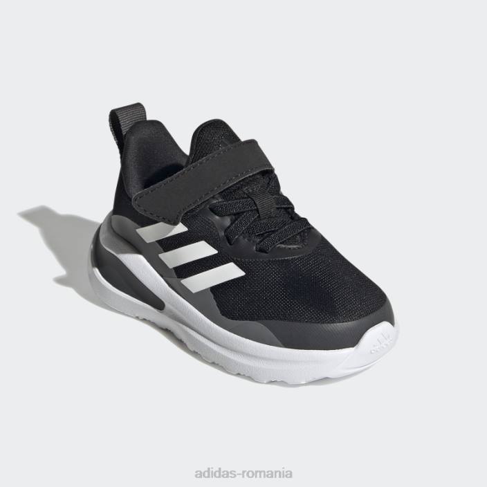 Adidas fortarun pantofi de alergat cu curea elastica din dantela neagra adidas copii negru/alb/gri 2JBN11076