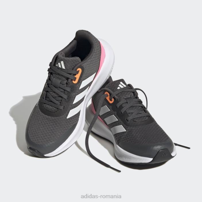 Adidas pantofi sport grey falcon 3 din dantela copii gri/alb/roz fascicul 2JBN24880