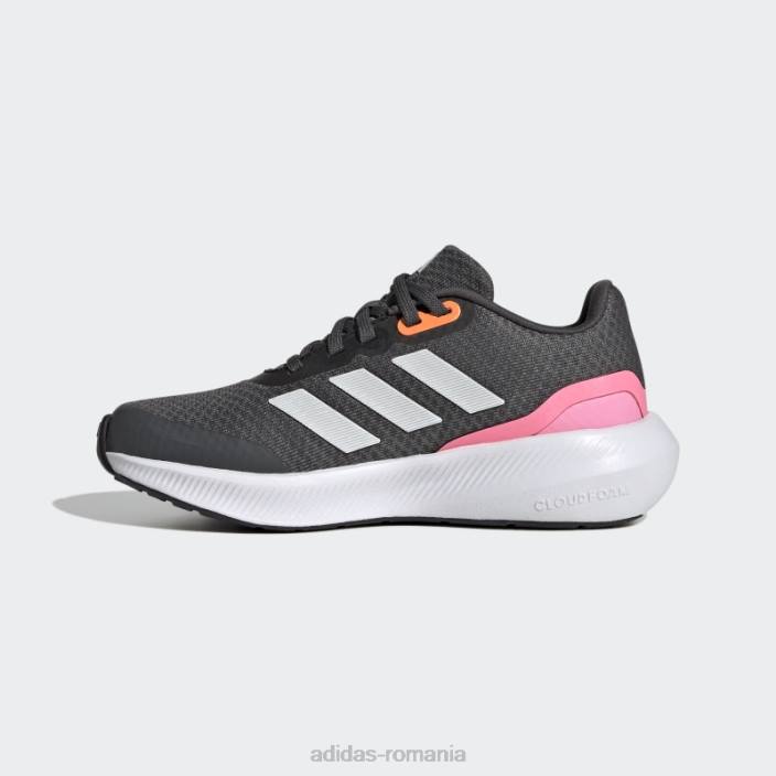 Adidas pantofi sport grey falcon 3 din dantela copii gri/alb/roz fascicul 2JBN24880