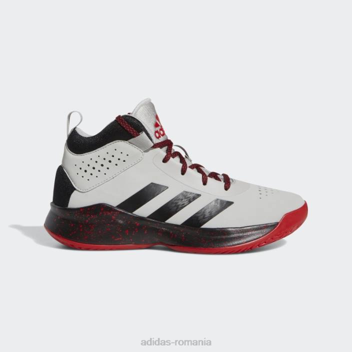 Adidas gri cross em up 5 pantofi largi copii gri/negru/stacojiu 2JBN11567