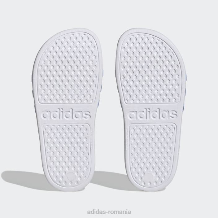 Adidas tobogane adilette aqua albastru met copii alb/albastru met 2JBN24899