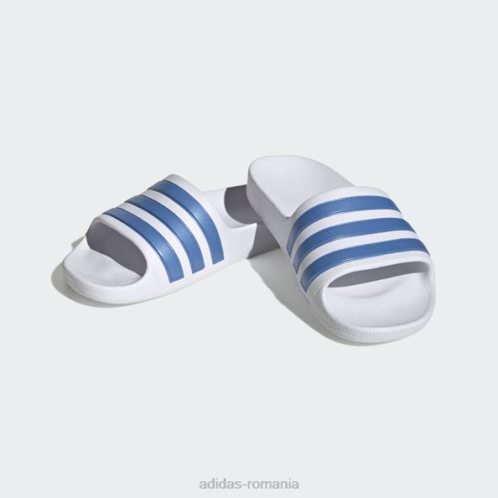 Adidas tobogane adilette aqua albastru met copii alb/albastru met 2JBN24899