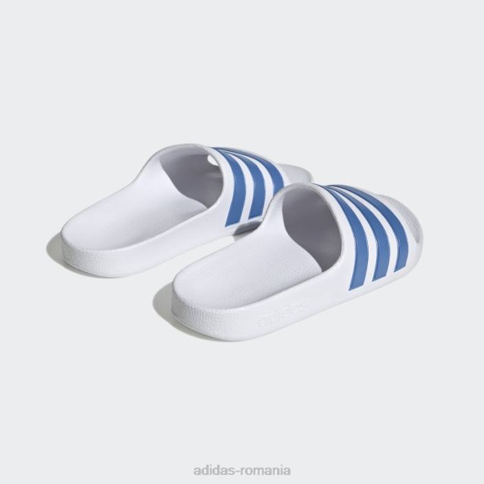Adidas tobogane adilette aqua albastru met copii alb/albastru met 2JBN24899