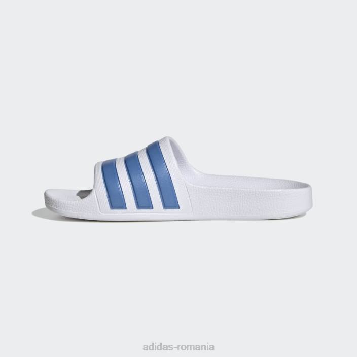 Adidas tobogane adilette aqua albastru met copii alb/albastru met 2JBN24899