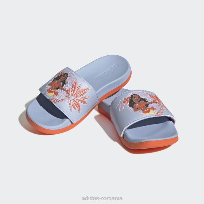 Adidas x disney adilette confort moana diapozitive hot blue Dawn copii albastru zori/portocaliu 2JBN24897