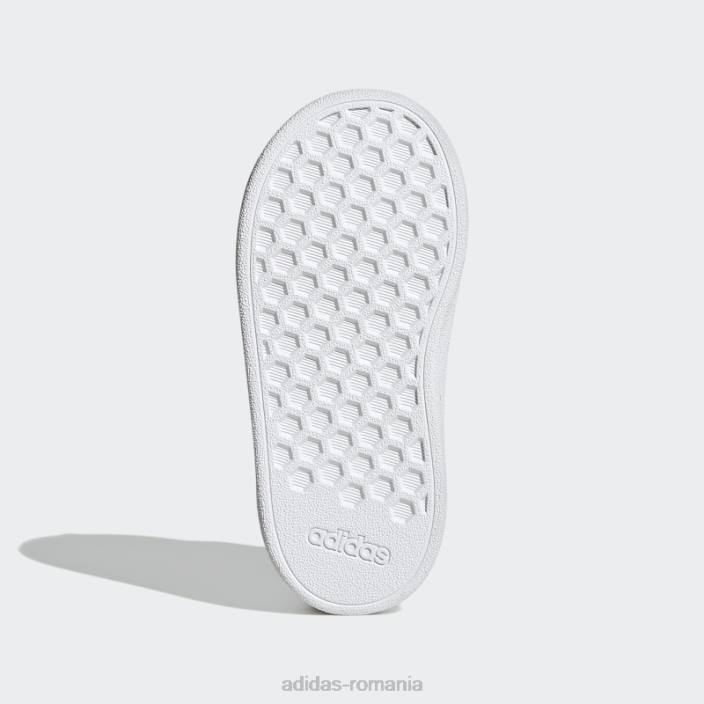 Adidas Grand Court Lifestyle Court pantofi cu cârlig și buclă albi copii alb/iridescent 2JBN17827
