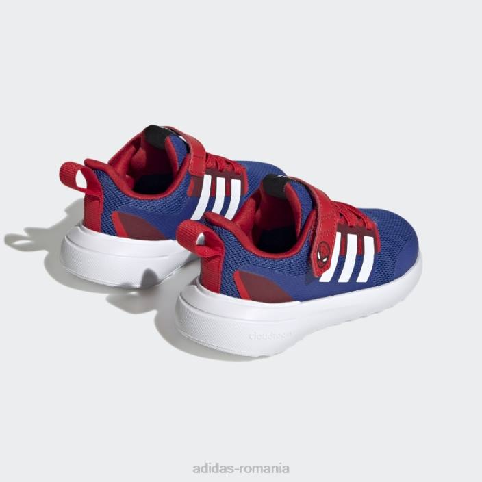 Adidas Royal blue hot x marvel fortarun 2.0 spider-man cloudfoam pantofi cu curea din dantela elastica copii albastru regal/alb/stacojiu 2JBN11404