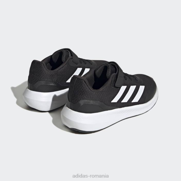 Adidas Runfalcon 3.0 pantofi cu curea din dantelă elastică neagră copii alb negru 2JBN3523