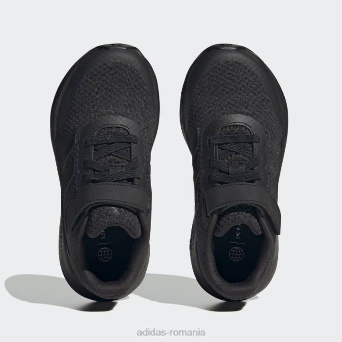 Adidas Runfalcon 3.0 pantofi cu curea din dantelă elastică neagră copii negru 2JBN3530