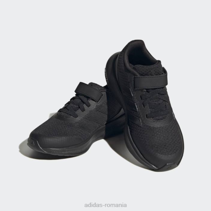 Adidas Runfalcon 3.0 pantofi cu curea din dantelă elastică neagră copii negru 2JBN3530