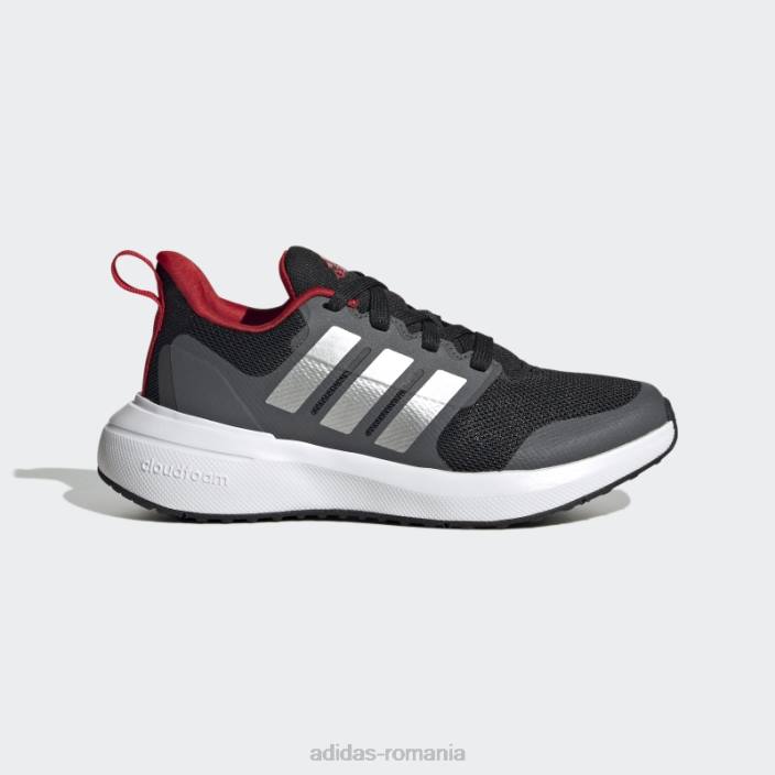 Adidas Scarlet fortarun 2.0 pantofi din dantela cloudfoam copii negru/argintiu/stacojiu 2JBN17905