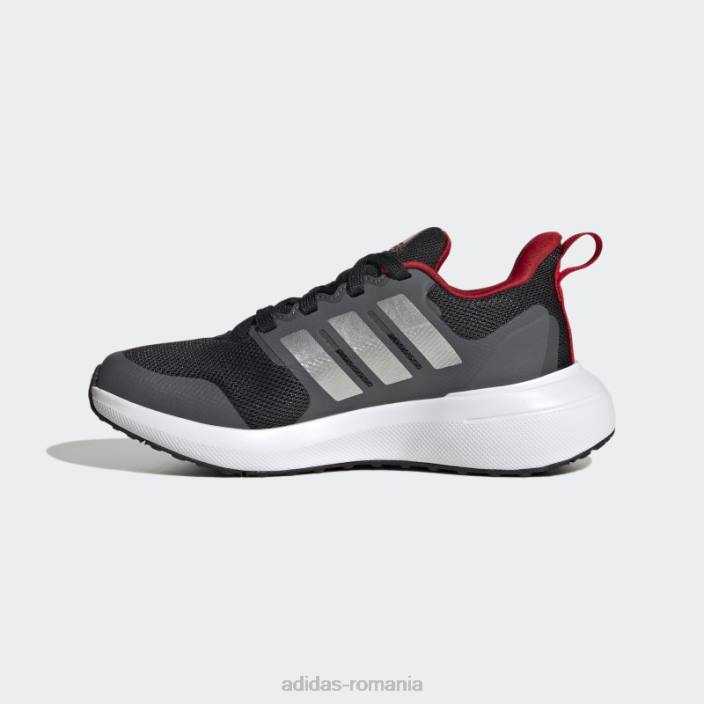 Adidas Scarlet fortarun 2.0 pantofi din dantela cloudfoam copii negru/argintiu/stacojiu 2JBN17905