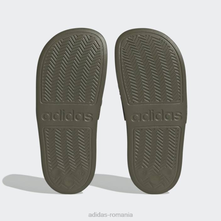 Adidas adilette dus tobogane olive copii măsliniu/alb 2JBN11149