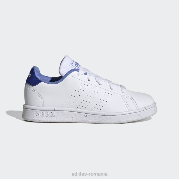 Adidas alb avantaj lifestyle pantofi din dantela curte copii alb/albastru 2JBN17903