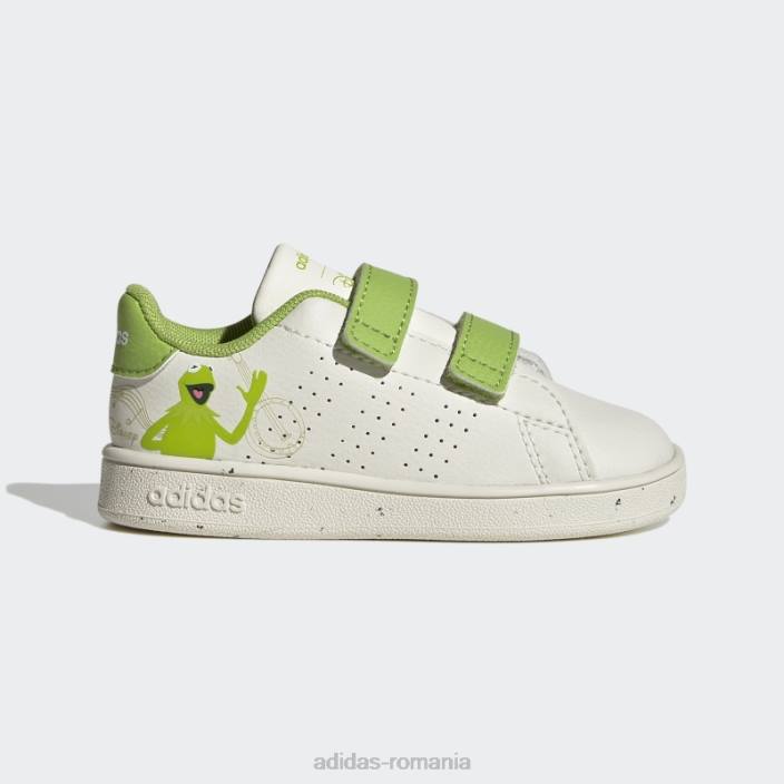 Adidas alb x disney avantaj muppets pantofi cu cârlig și buclă copii alb/încă verde 2JBN18088