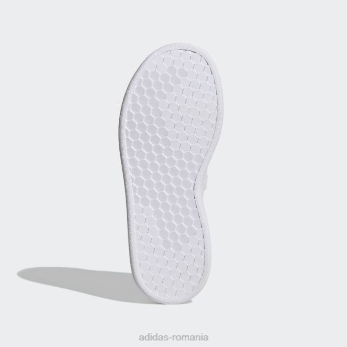 Adidas avantaj court lifestyle pantofi cu cârlig și buclă, roz real copii alb/roz real/negru 2JBN17820