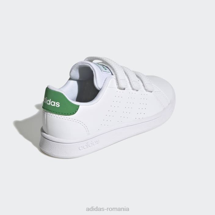 Adidas avantaj court lifestyle pantofi cu cârlig și buclă verde copii alb/verde/negru 2JBN17736