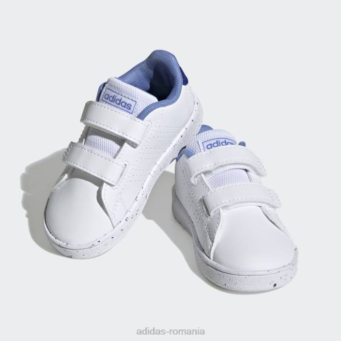 Adidas avantaj lifestyle court doi pantofi cu cârlig și buclă albastru copii alb/albastru 2JBN17615