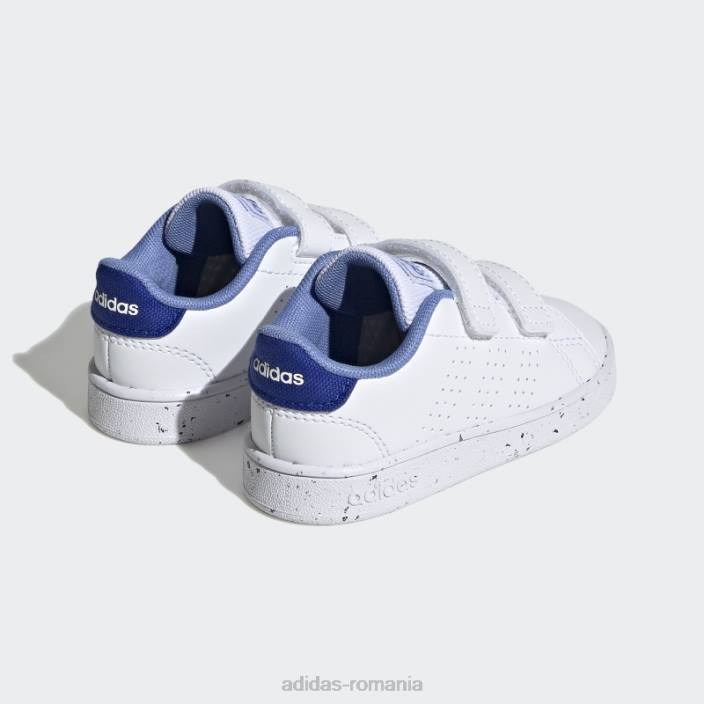 Adidas avantaj lifestyle court doi pantofi cu cârlig și buclă albastru copii alb/albastru 2JBN17615