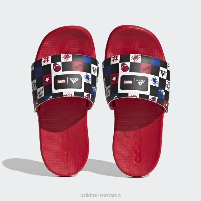 Adidas black x disney adilette comfort spider-man diapozitive fashion copii negru/alb/stacojiu 2JBN11074
