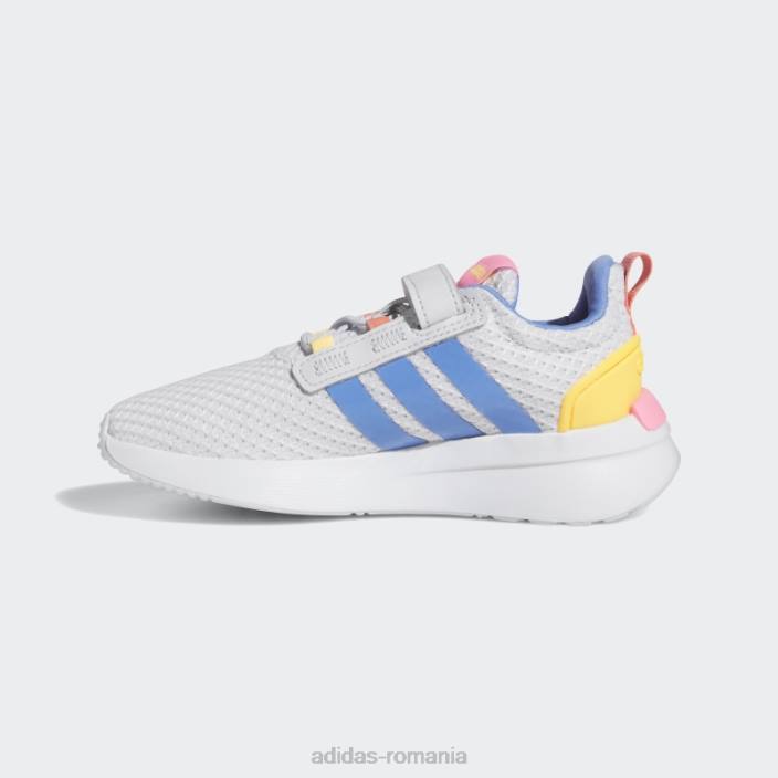 Adidas dash grey racer tr21 lifestyle alergare cu dantelă elastică și pantofi cu curea superioară adidas copii gri liniuță/alb/roz fascicul 2JBN11271
