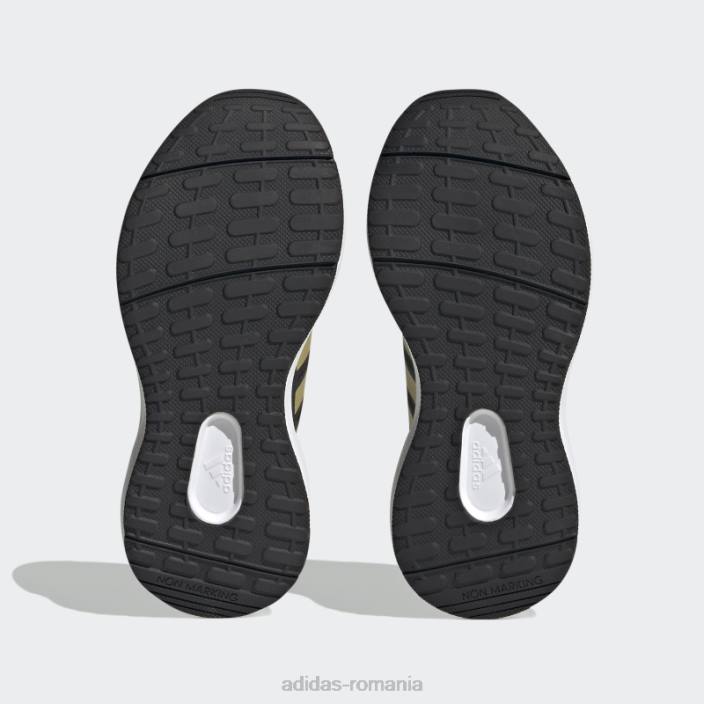 Adidas fortarun 2.0 cloudfoam pantofi cu curea din dantela elastica aurii metalizat copii negru/auriu metalic/alb 2JBN11276
