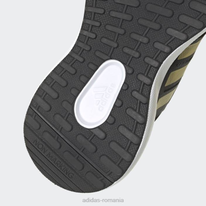 Adidas fortarun 2.0 cloudfoam pantofi cu curea din dantela elastica aurii metalizat copii negru/auriu metalic/alb 2JBN11276