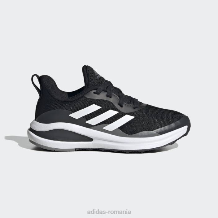 Adidas fortarun pantofi sport alergare dantela negri copii negru/alb/gri 2JBN11324